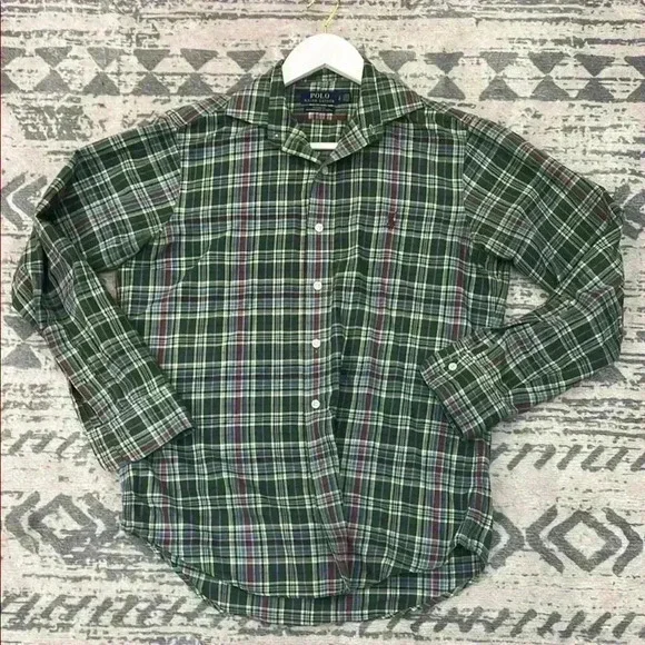 Polo by Ralph Lauren Green Plaid Men's Shirt - Picture 1 of 3